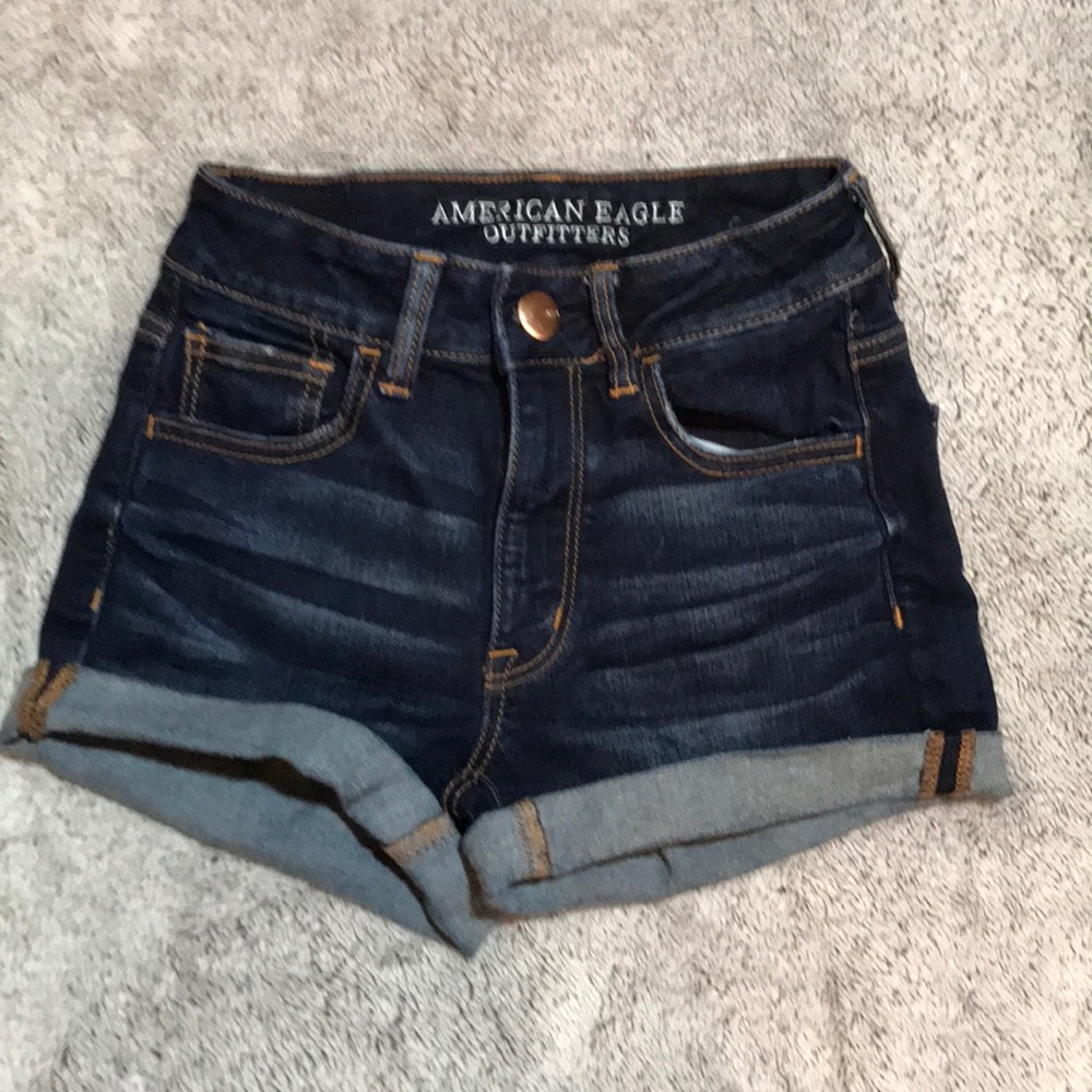 EUC! American Eagle Hi-Rise Shortie Jean Shorts